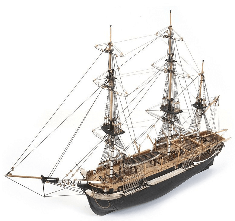 Barco de madera HMS Terror Occre sin velas